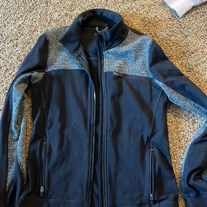 grey and black athleta girl zip up